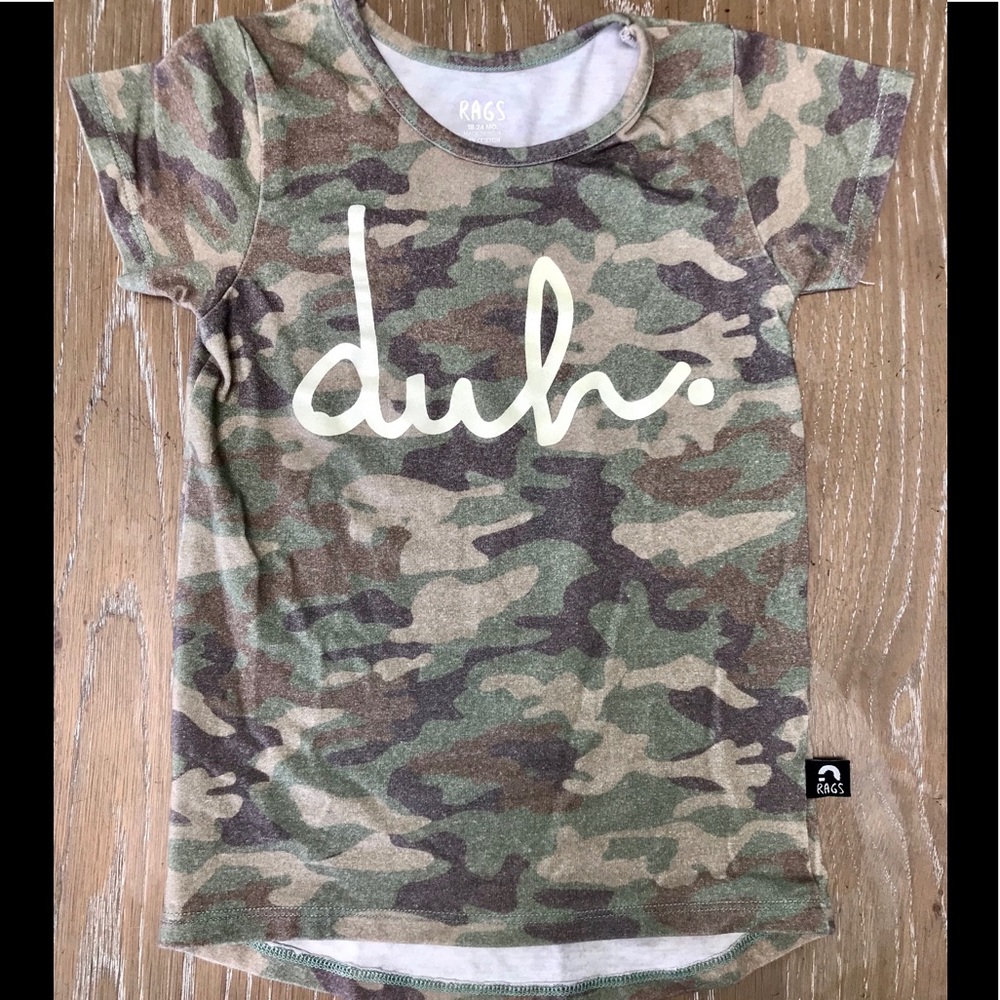 Rags camo “duh” T-shirt
